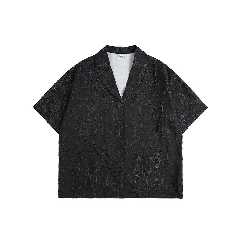 Chinese-style Embossed Thin Casual Shirt