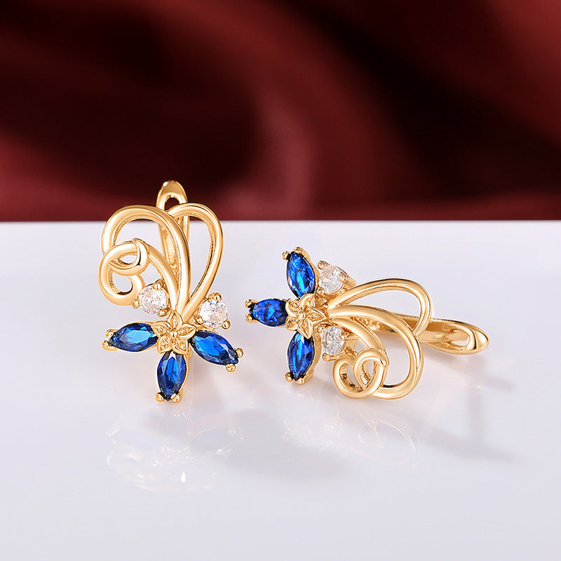 Flower Series Gold Earrings For Women