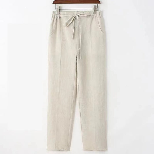 Solid Color Linen Leisure jeans