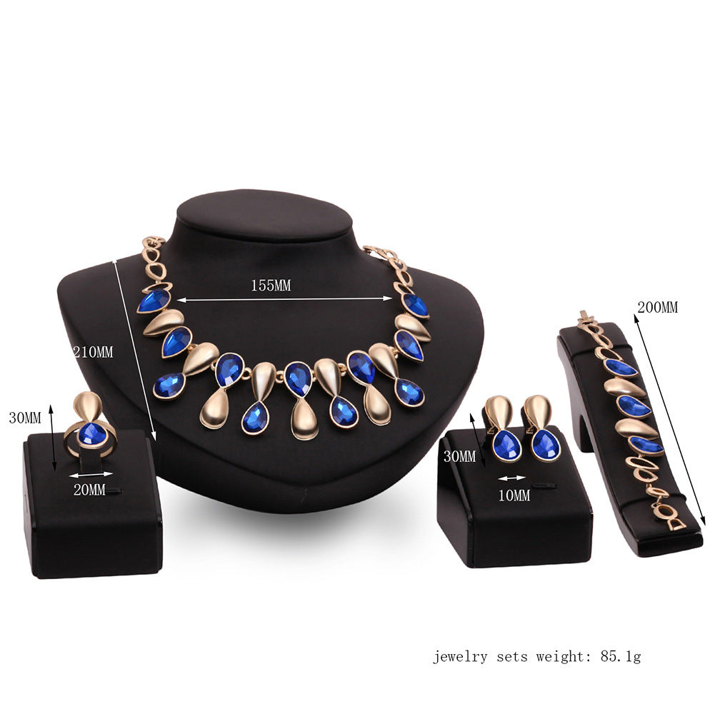 Necklace Earring Ring Bracelet Alloy Four-piece Set