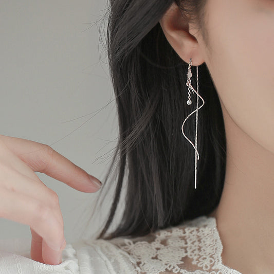 Women's Fashion Wave Tassel Hanging Earrings