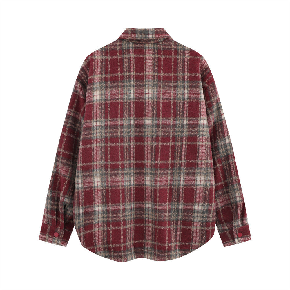 Retro Loose Plaid Shirt Men