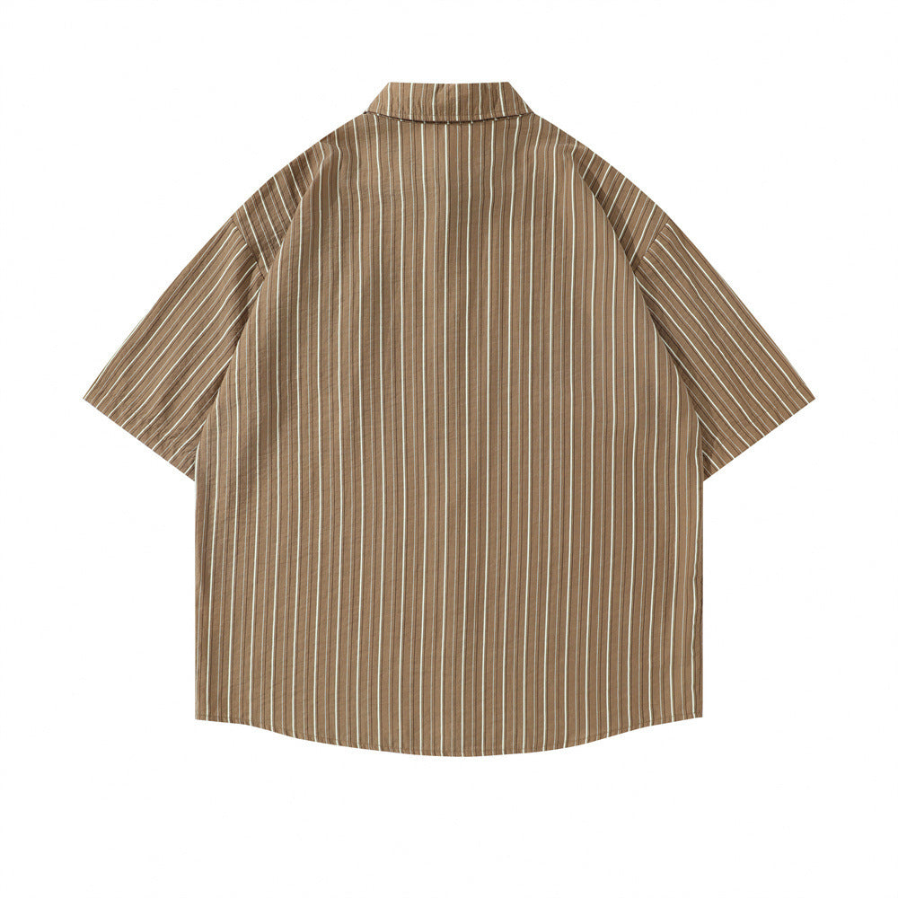 Fashion Vertical Stripes Loose Shirt Men