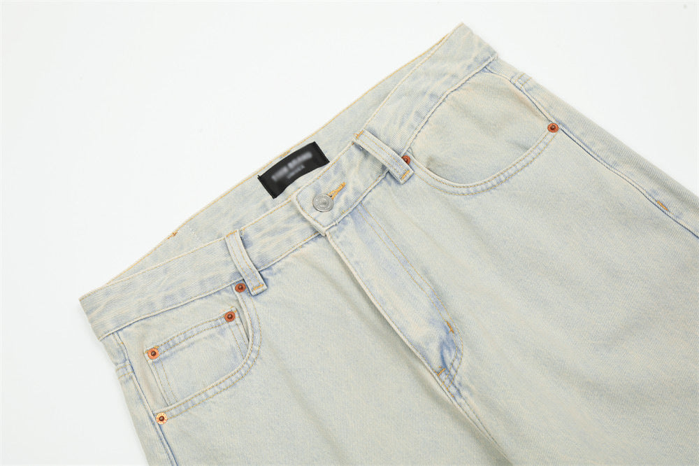 Light Color Denim Trousers American Retro Men