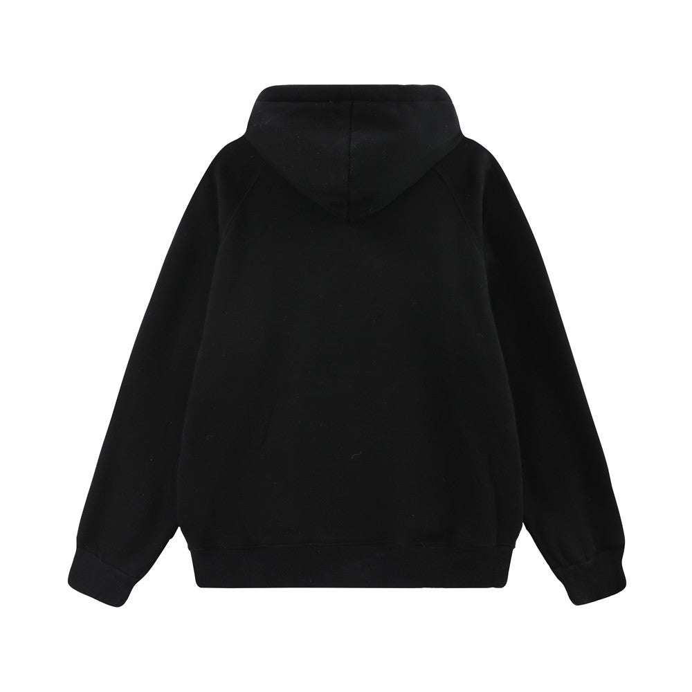 Street Letters Printed Velvet Padded Hoodie