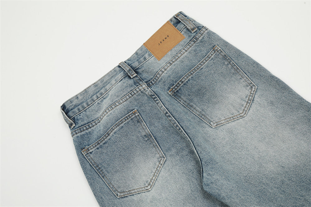 Washed Topstitching Skinny Jeans