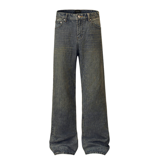 American Retro Drooping Straight Jeans