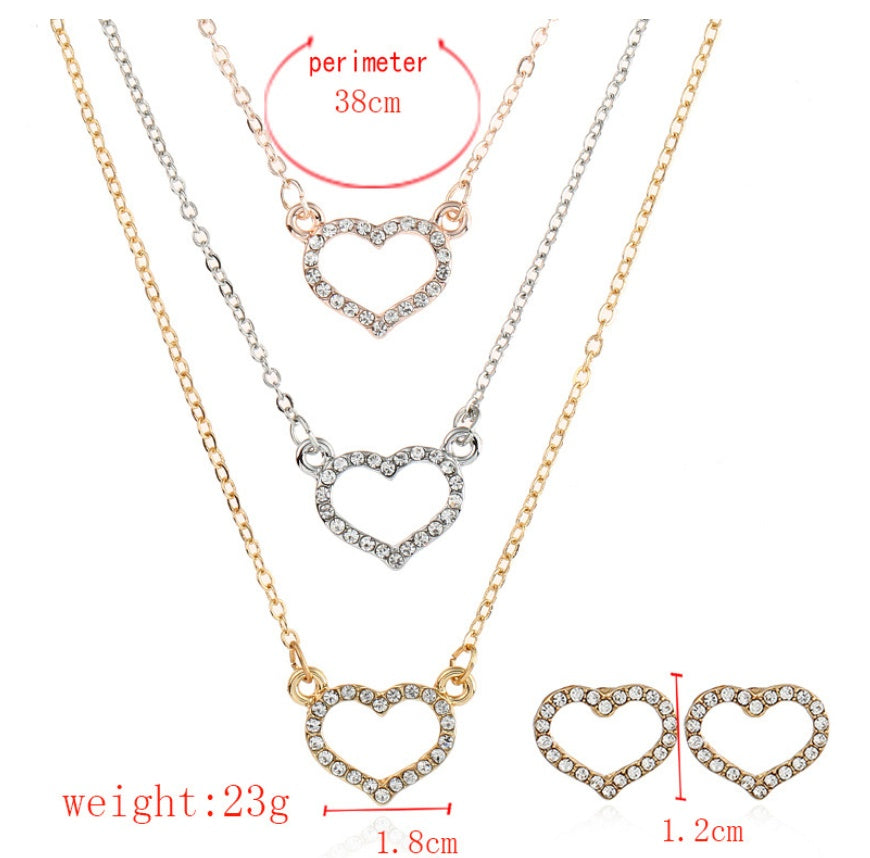 Necklace Set love Diamond Pendant Necklace