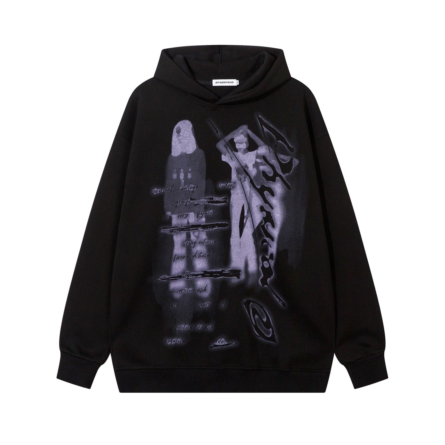 Printed Loose Hooded Sweater For Men