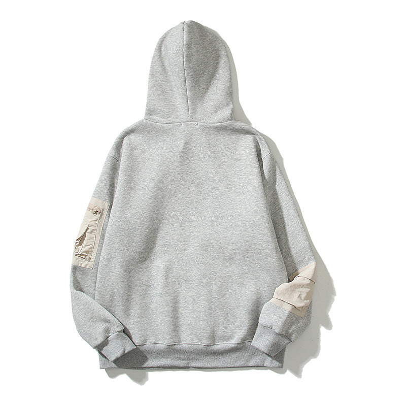 Patchwork Hoodie Loose Casual Hooded Sweater