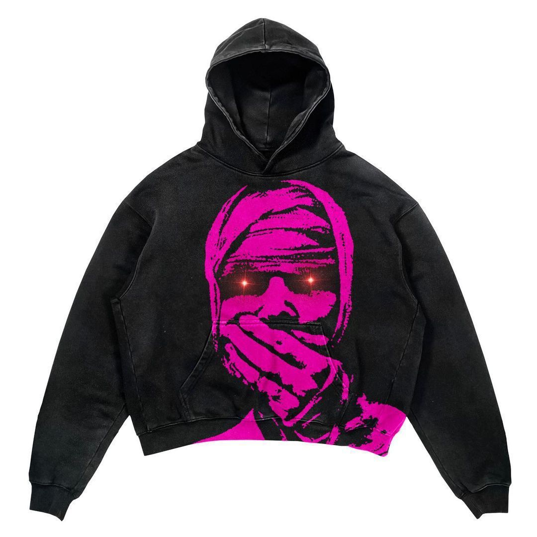 Fashion Punk Design Fleece Printed Hoodie