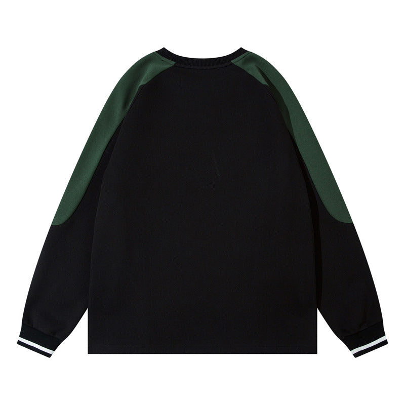 High Street Stitching Contrast Color Long Sleeve Sweater