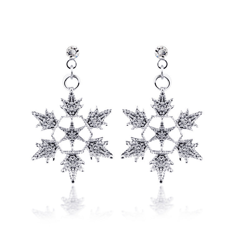 Snowflake Necklace, Earring Set, Wedding Jewelry