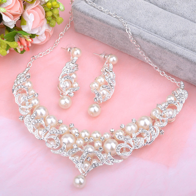 pearl necklace jewelry pendant bride alloy big high-end wedding accessories