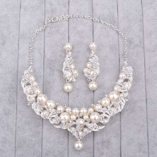 pearl necklace jewelry pendant bride alloy big high-end wedding accessories