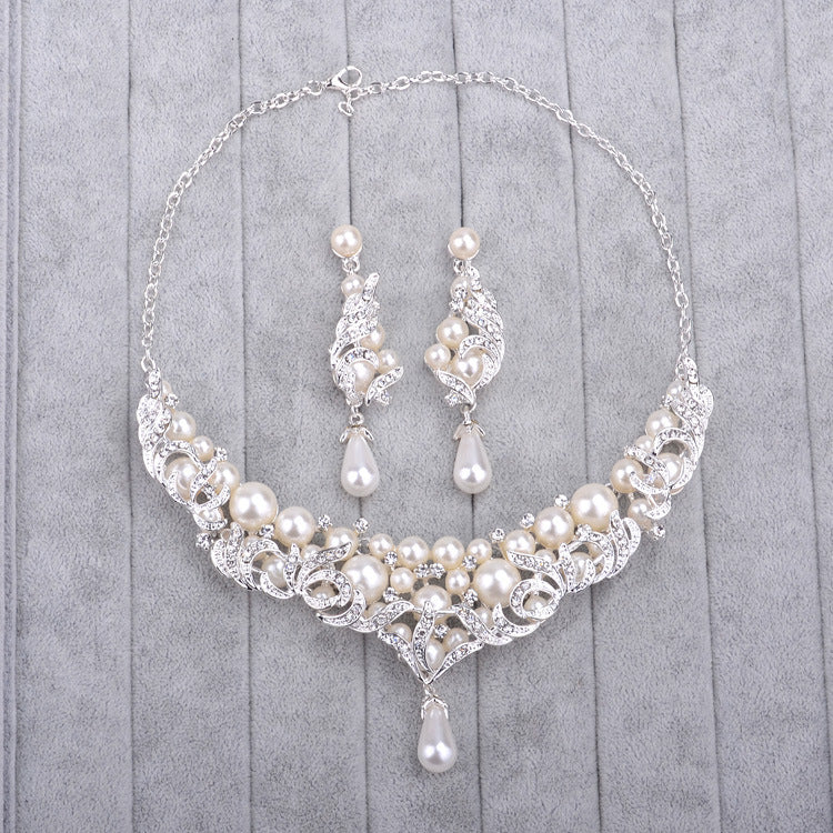 pearl necklace jewelry pendant bride alloy big high-end wedding accessories