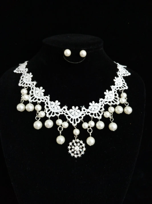 Wedding bride pearl necklace set high-end accessories