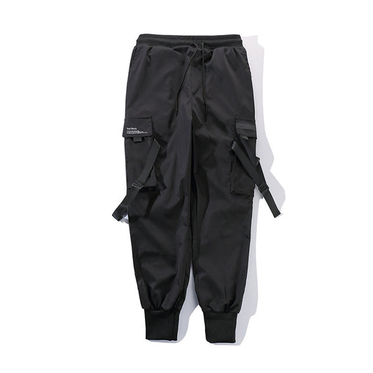 Workwear Paratrooper Pants Men's Ankle-tied High Street Multi-pocket