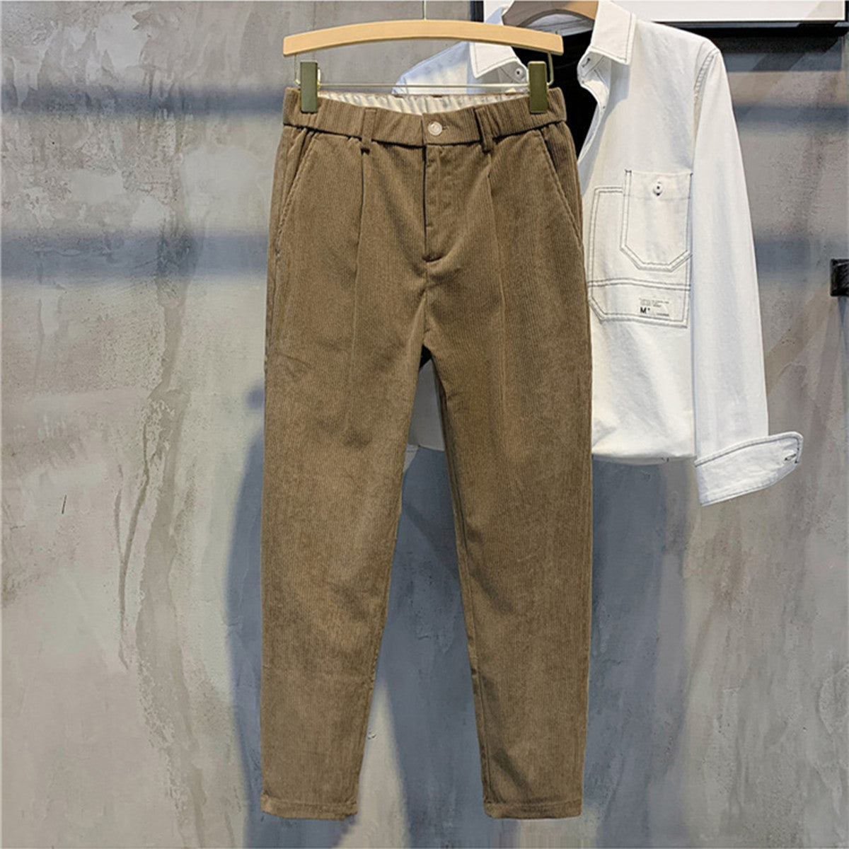 Solid Color Corduroy Warm Casual Pants