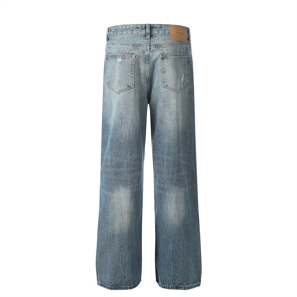 Washed And Frayed Jeans