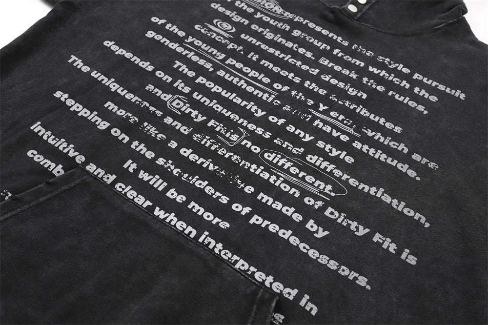 English Letters Printed Hoodie Men