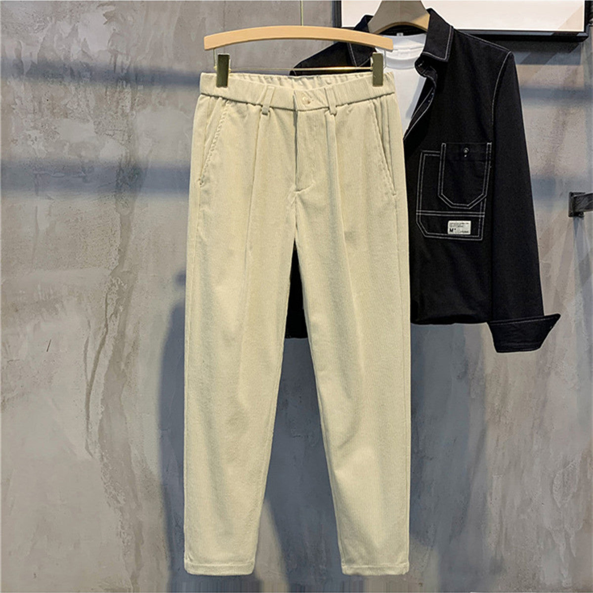 Solid Color Corduroy Warm Casual Pants