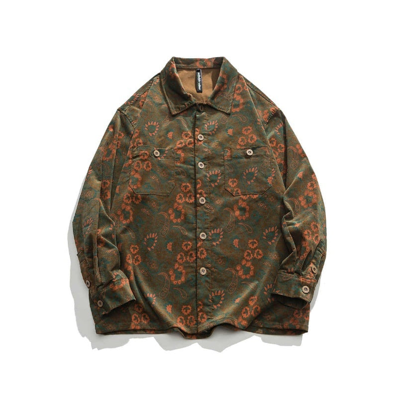 Autumn New Floral Shirt Vintage Shirt