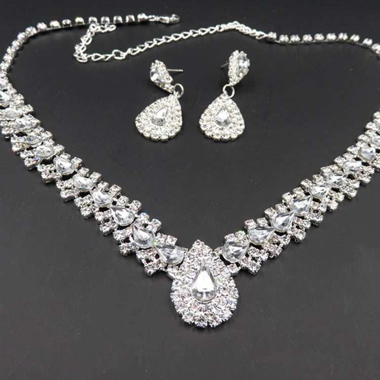 Bride Wedding Accessories Earrings Set Drop Necklace