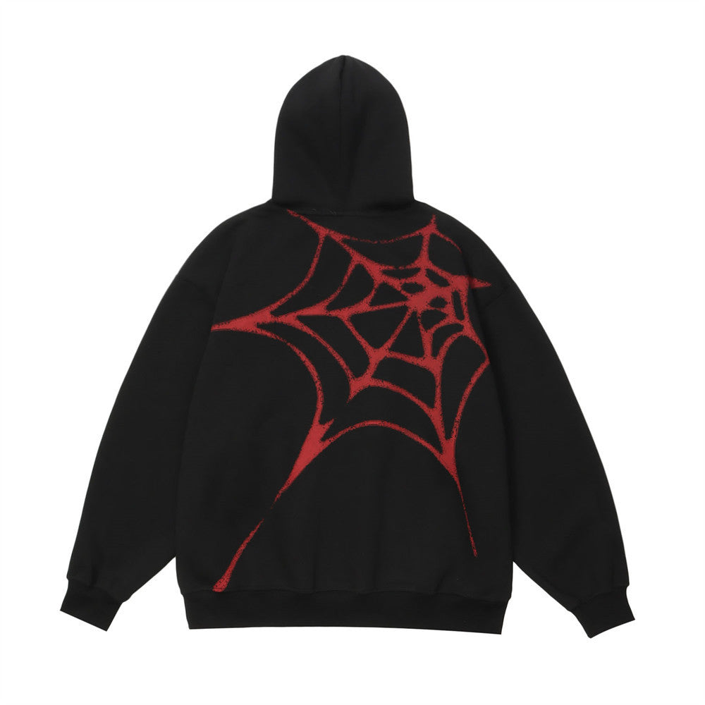 Spider Web Printed Sweater Men's Autumn And Winter Clothing