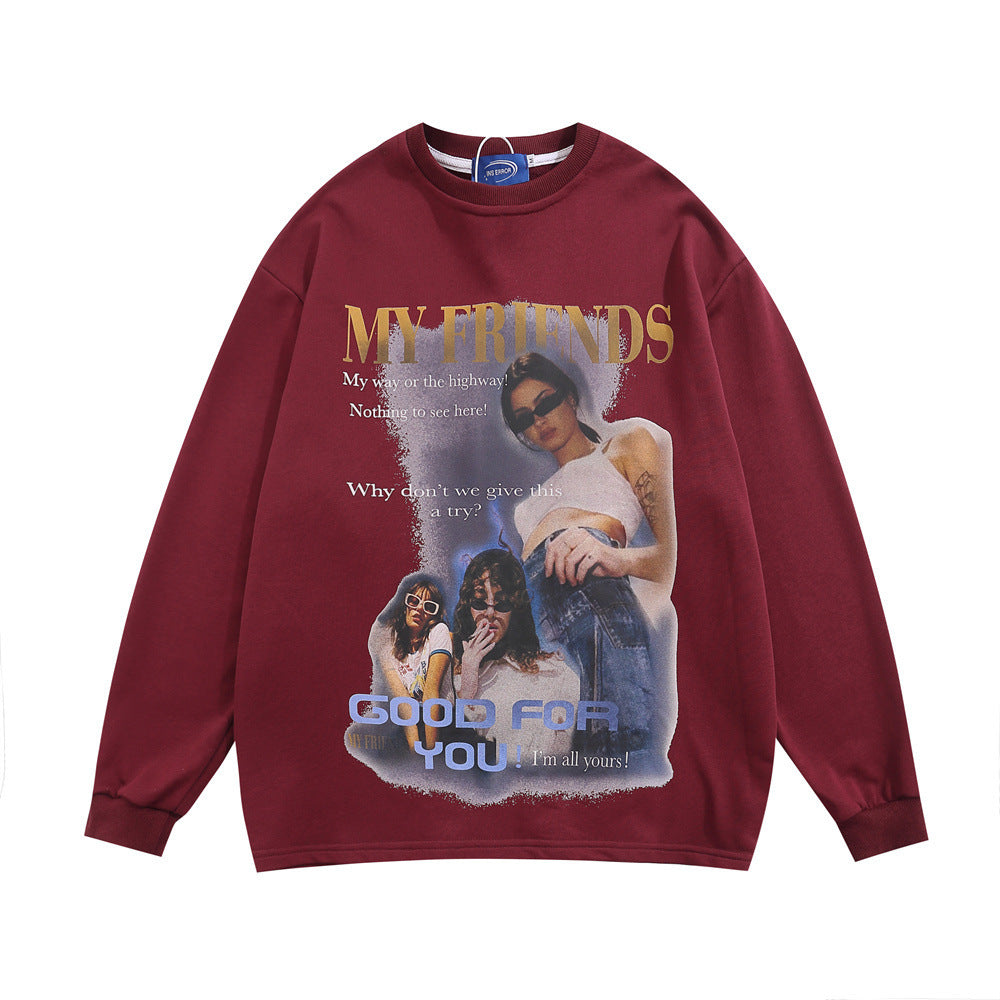 Character Printed Loose Sweatshirt