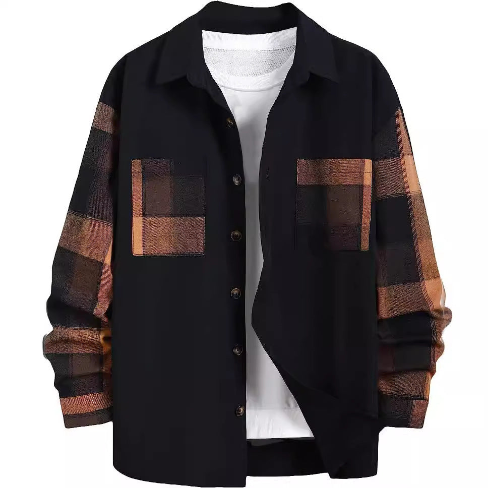 Autumn New Plaid Long Sleeve Men's Casual Shirt