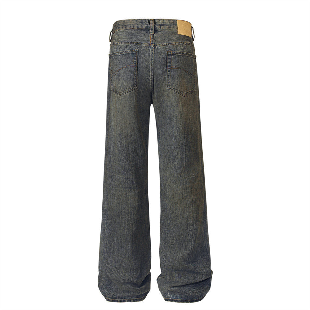 American Retro Drooping Straight Jeans