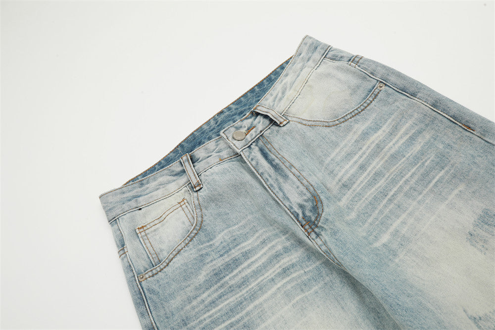 Vintage Washed Horizontal Jeans For Men