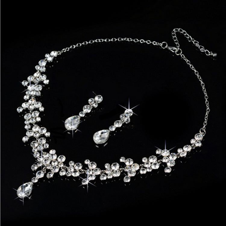 Diamond necklace earrings set