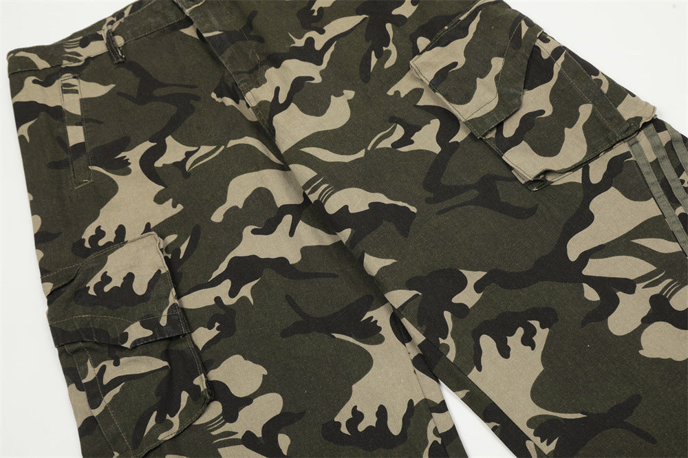 Camouflage Cargo Straight Casual Pants