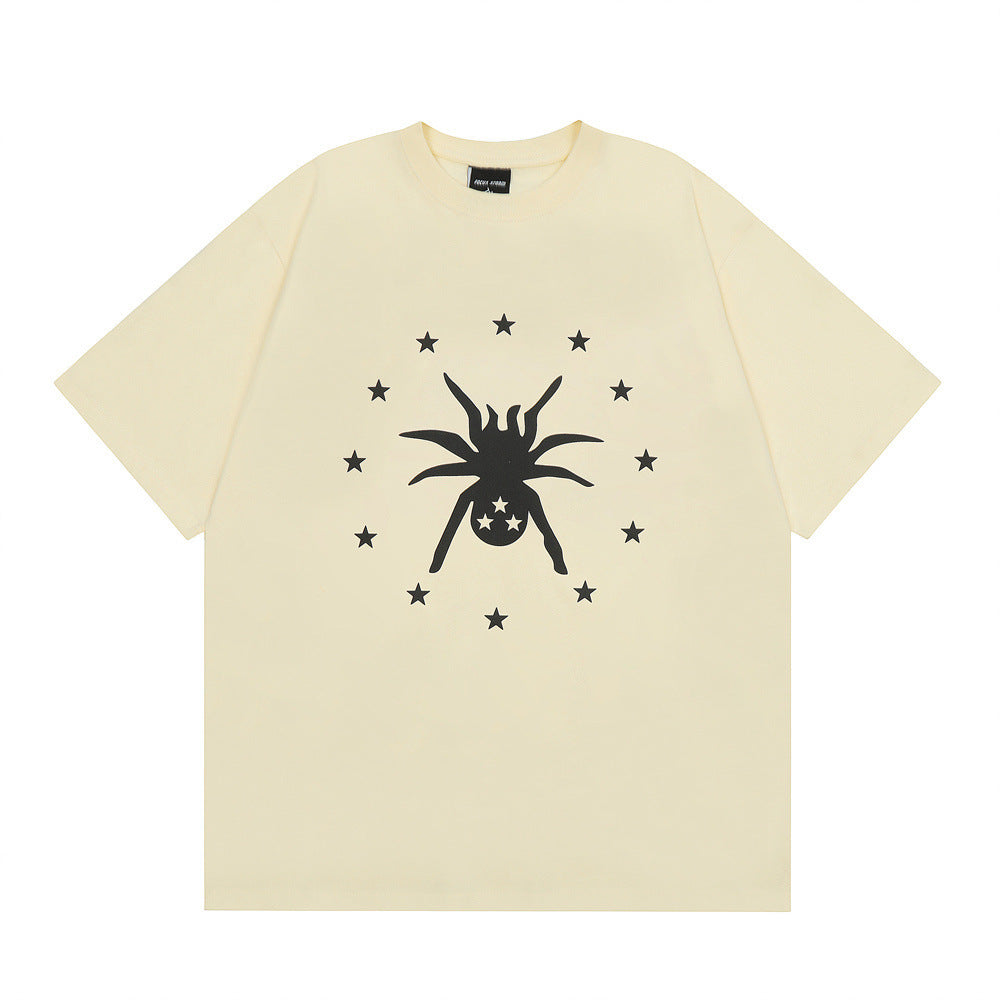 Spider Print Short-sleeved T-shirt For Men