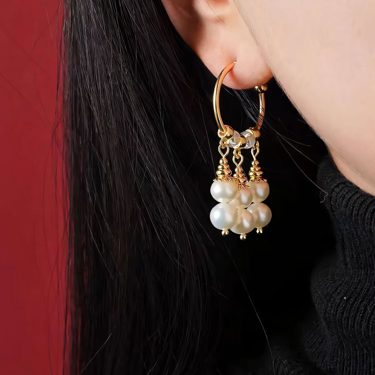 Pearl Luster Pearl New Chinese Style Earrings, Exquisite And Simple, Grand And  Palace Chinese Aesthetic, 925 Silver Needle For Women  Note The Word  Was Not Translated In The Previous