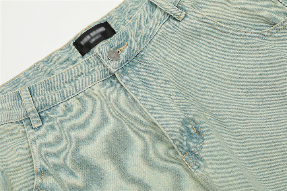 Light Color Denim Loose Trousers For Men