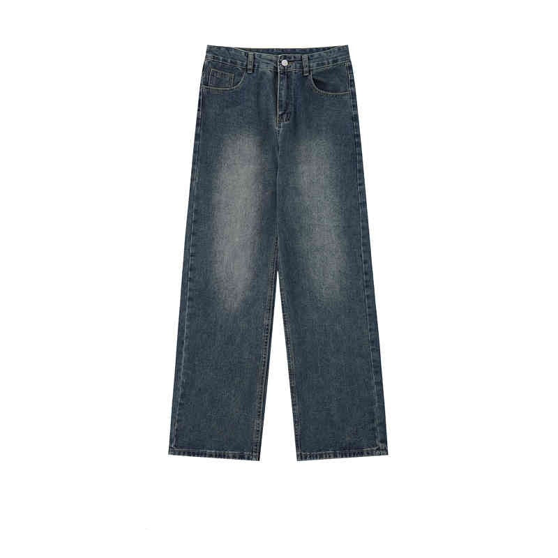 Retro Worn Looking Washed-out Straight Jeans