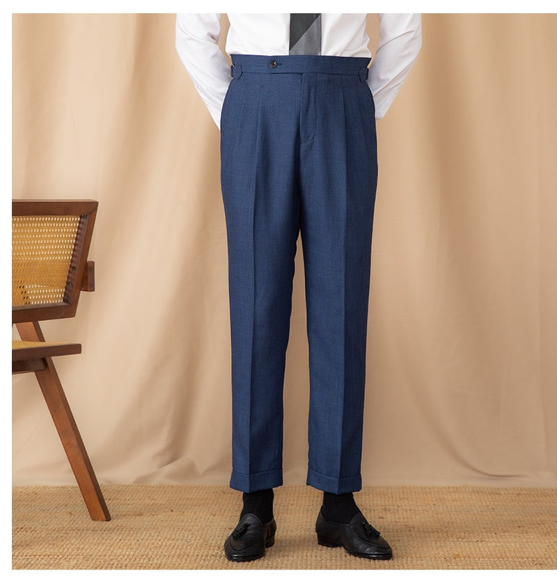 Solid Color Naples High-waisted Trousers Daily Commute Straight Trousers