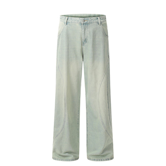 Light Color Denim Loose Trousers For Men