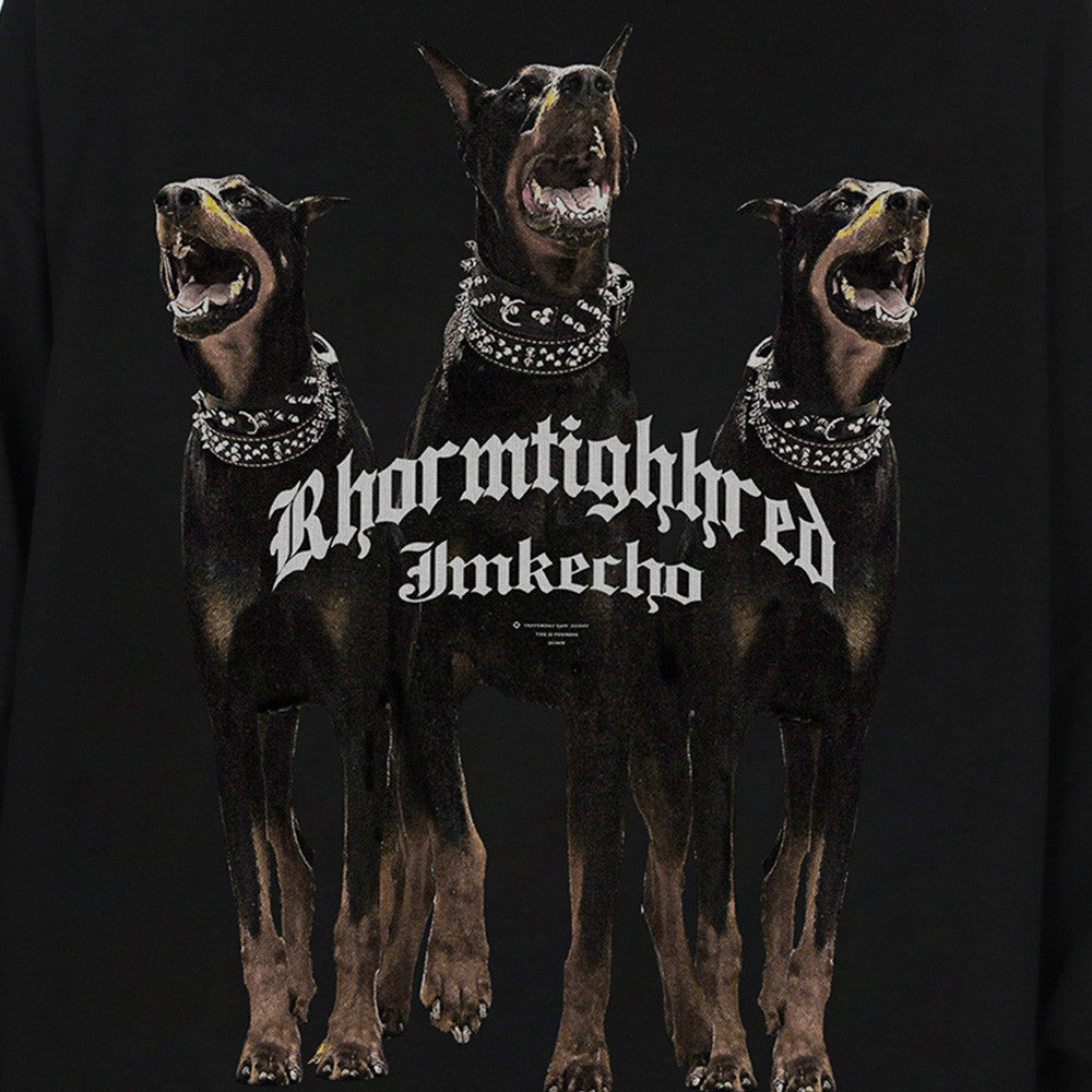 Three Doberman Pinscher Printed Hoodie Men