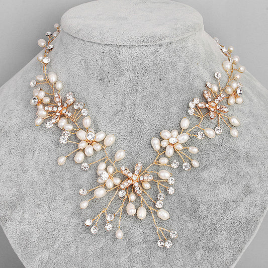 Pearl necklace and earring set