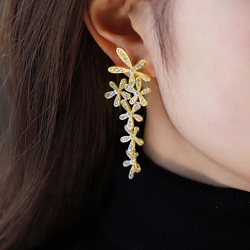 Flower Earrings For Women Elegant Exaggerated