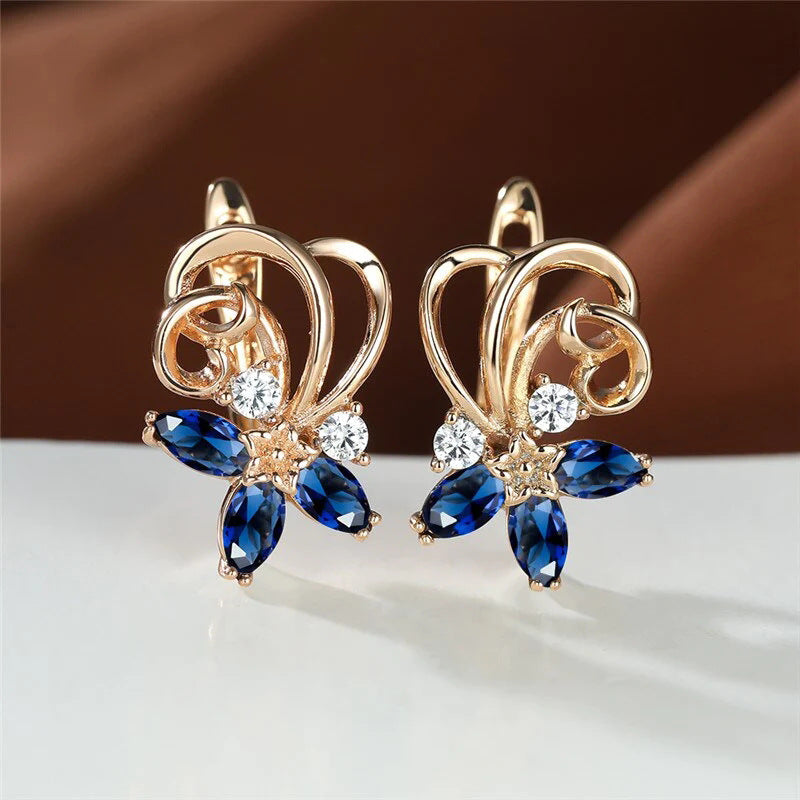 Flower Series Gold Earrings For Women