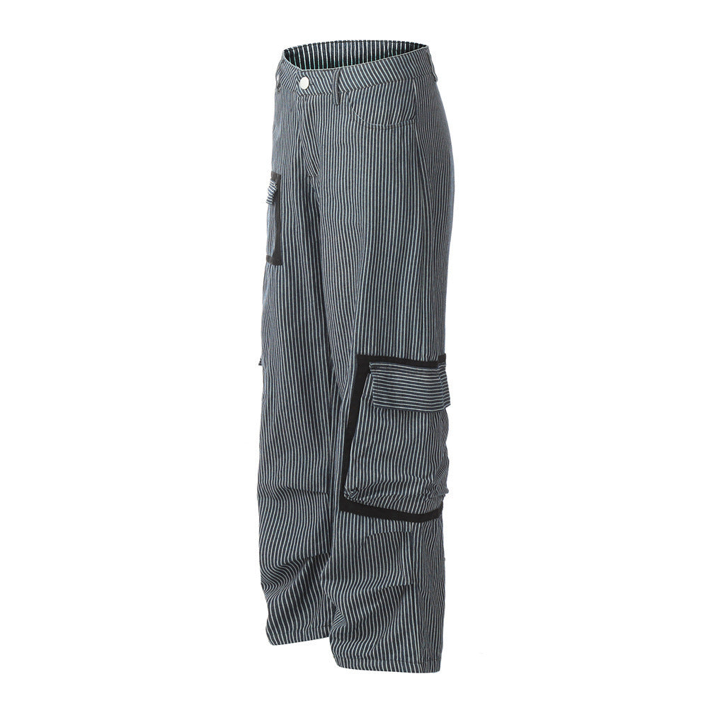 Vertical Stripes Tooling Straight-leg Trousers Men