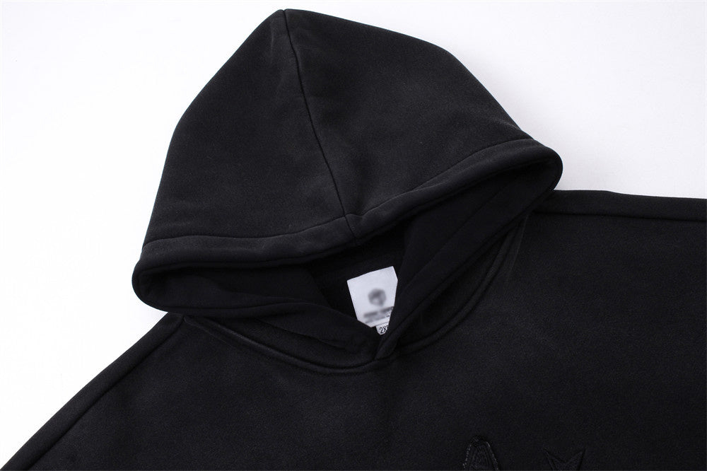 Gradient Velvet Padded Hooded Sweatshirt Men