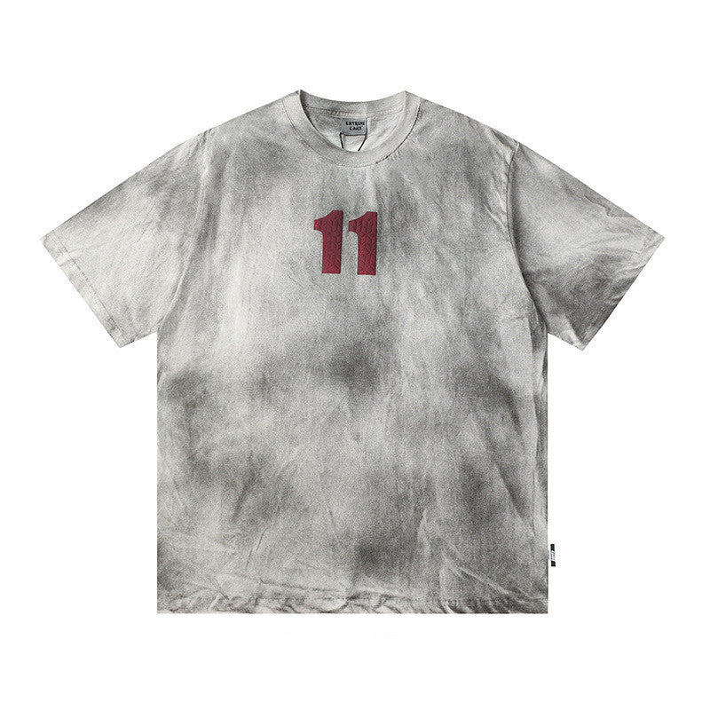 Washed Distressed Digital Short Sleeve