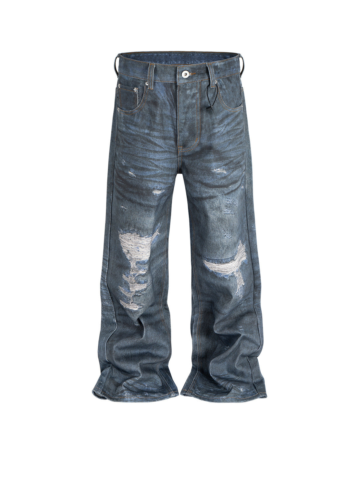 Straight Worn Looking Washed-out Trousers