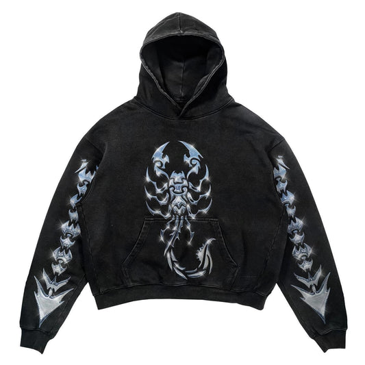 3D Digital Printing Loose Hooded Pullover Hoodie